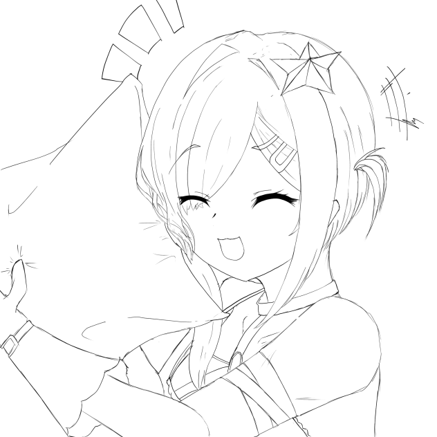 【線画】天音かなた、復活‼️