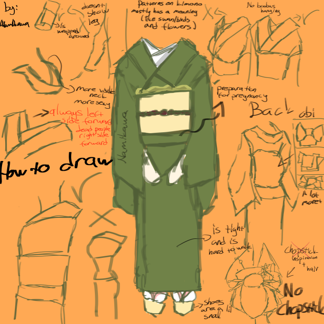 HOW TO DRAW KIMONO!!