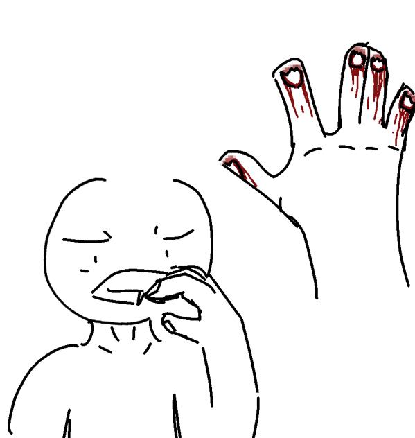 Biting nails