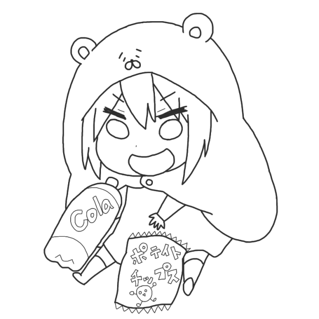 線画 うまるちゃん