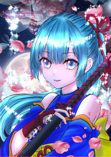 星川ヤヨイ様の神線画塗らせて頂きました