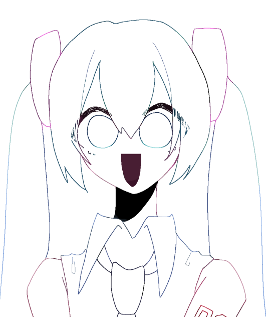 ミク線画