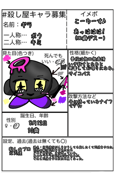 キャラ募参加！