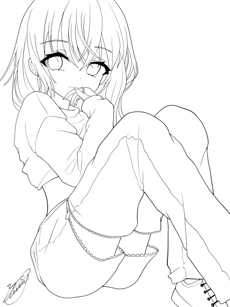 I won't tell you.（線画）