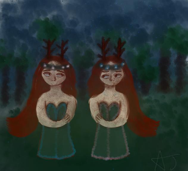 Twins in the forest 🌲🌳🦌