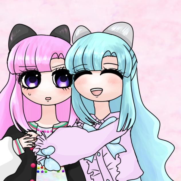 ピンクキャラと水色キャラ