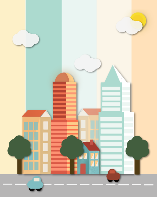 City on papercut - ibisPaint