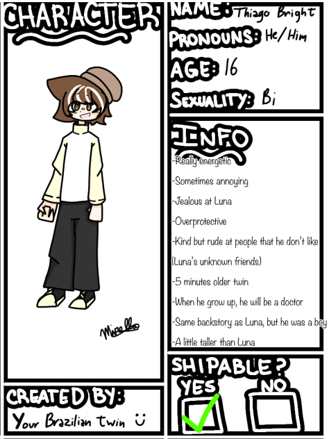 Thiago’s character sheet for Bee
