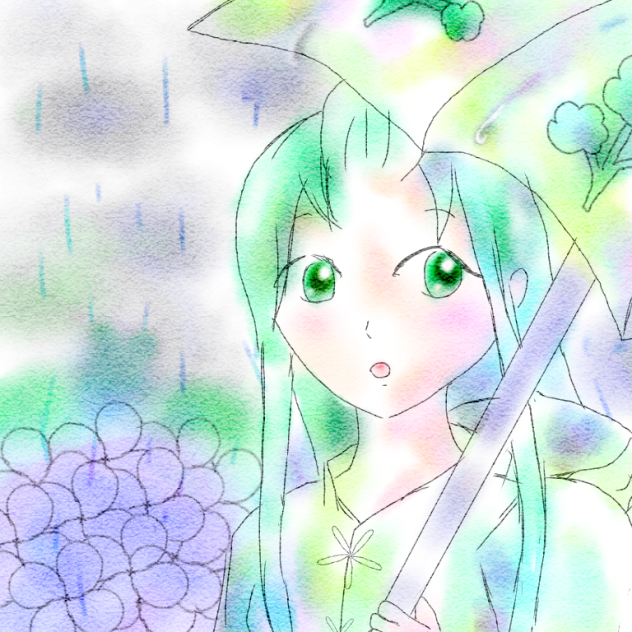 雨、降って来ちゃったね。――家に帰ってパセリを食べよう。