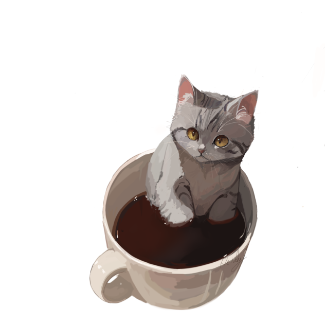 a cat in tea 😻