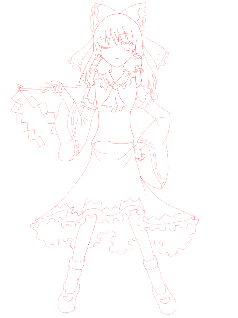 東方 霊夢 描いてみた Ibispaint