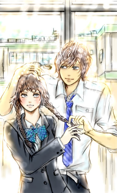 オレのメガネみつあみつっかまえたぁ~やっ、もぉ....