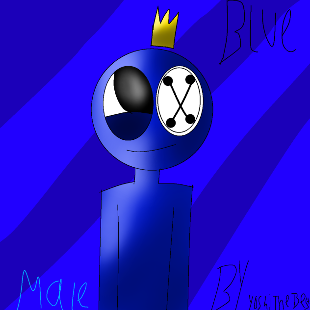 Drawing blue From Rainbow Friends