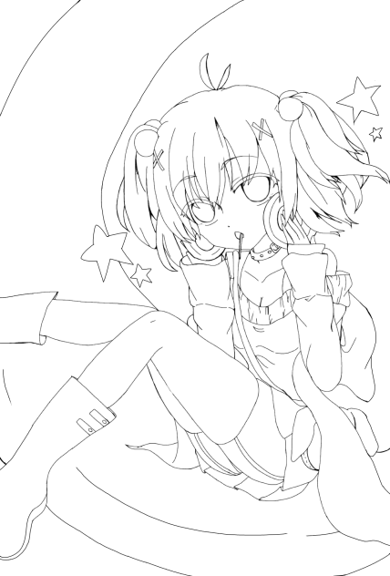 【塗ってください月と星