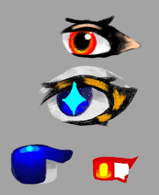 4 differend eye and pen