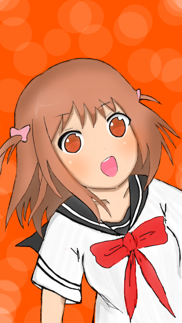 友達の描いた絵に色付けた絵