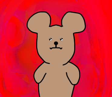 メラメラと闘志を燃やしてるくまを描きました！