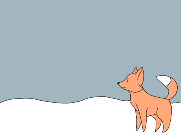 Fox jumps into snow - ibisPaint