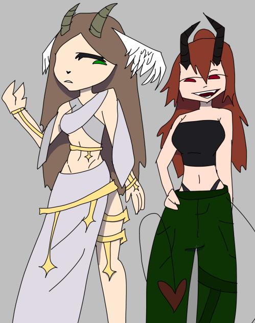 Angel and demon lolz