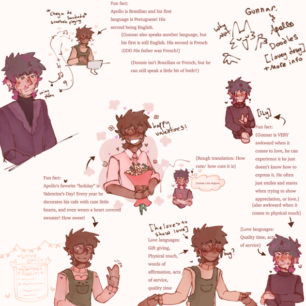 Gunnar and Apollo, info and doodles