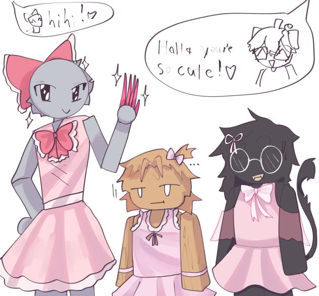 They wearing pink dress