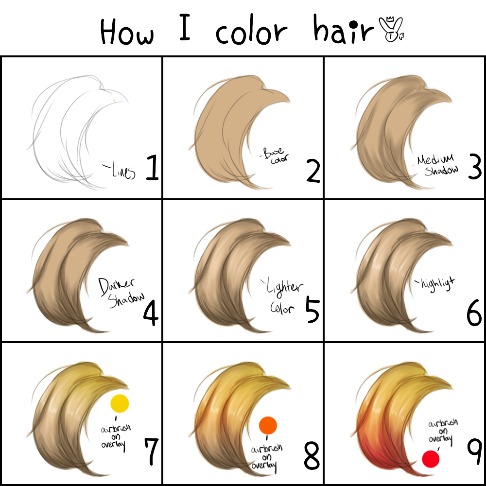 How I color hairbrown,sunset colors ibisPaint