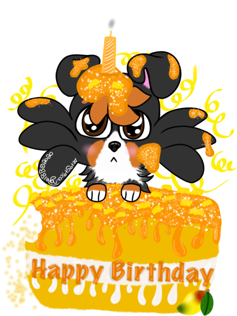 Mango Happy Birthday Cake - Speedpaint