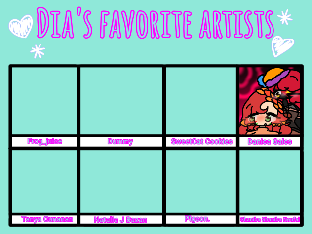 Dia's favorite artists (I'M IN IT)