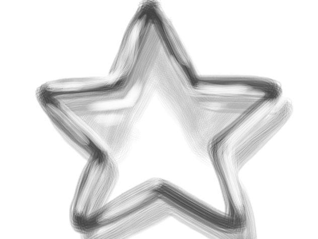 星、いろんな筆を使ってみた。