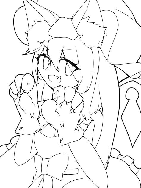 ねこフラン線画