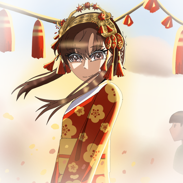 Red and Yellow Kimono Girl, Ai Remake 👘