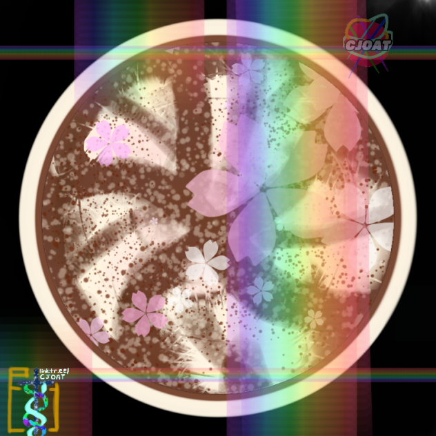 Finger Drawing #2 Rainbow Floral Latte