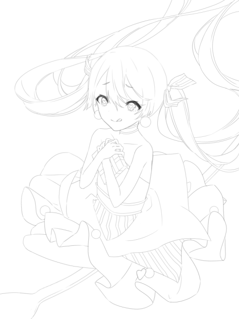 Chocolate ❤️　線画