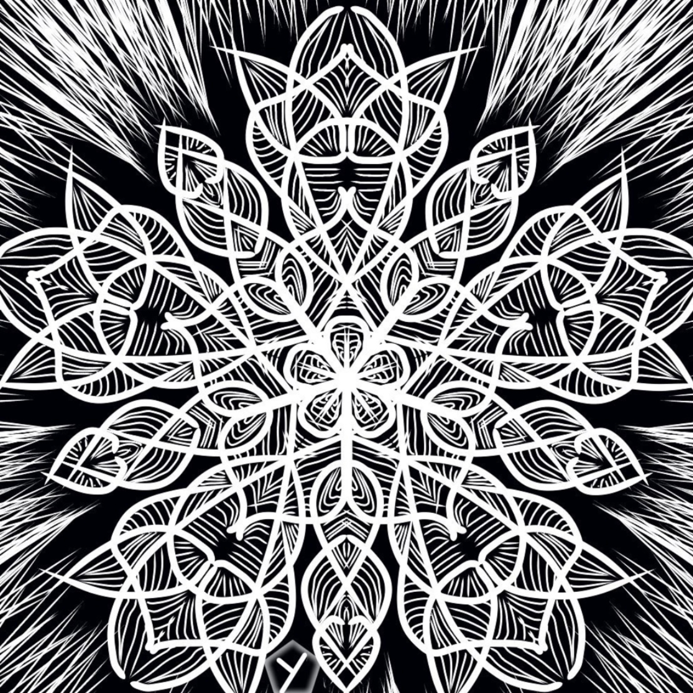 幾何学模様 モノクロ - ibisPaint