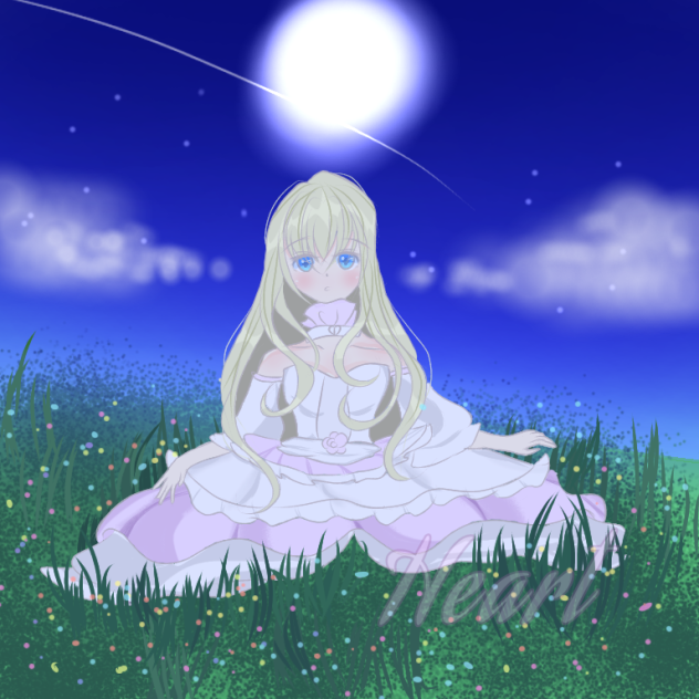 Sitting girl with dress