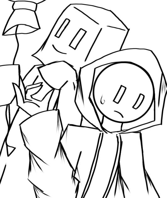 バックルーム　線画