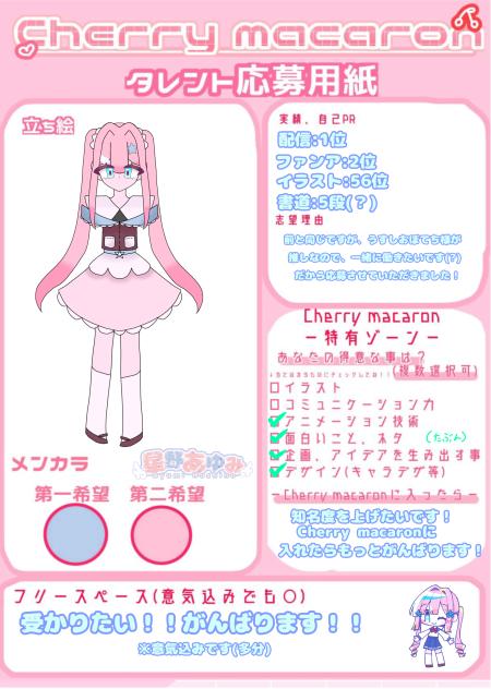 Cherry macarof 応募