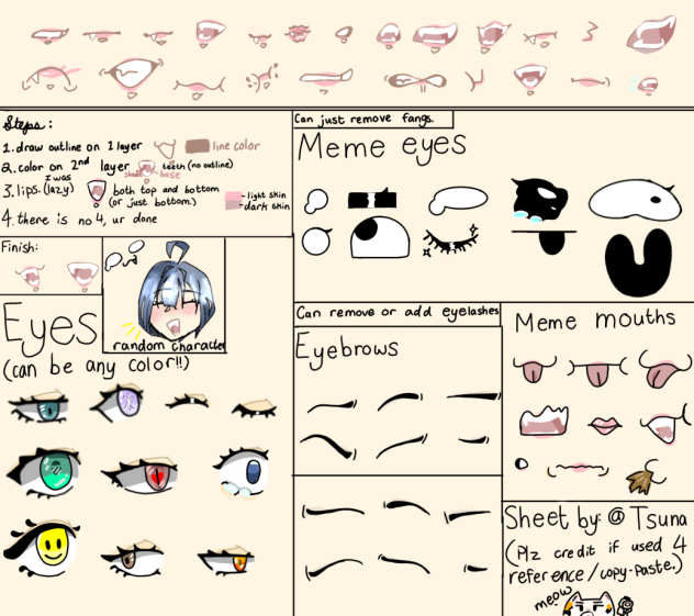 Face sheet, plz credit if used (#Tsuna)