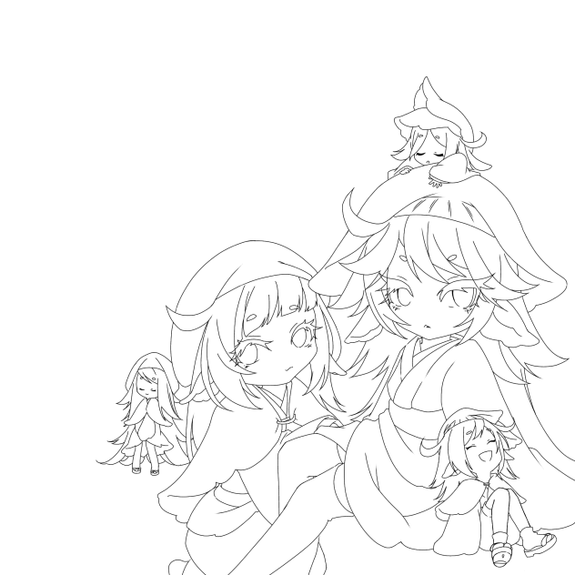 猛毒少女 “スギヒラタケ”線画