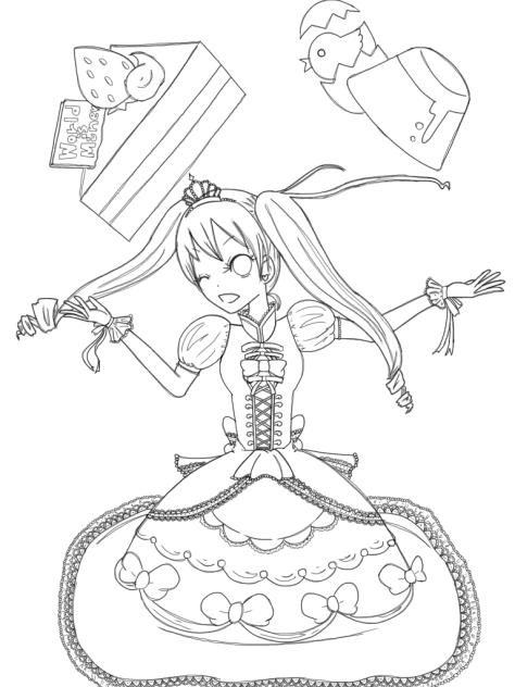 初音ミク 線画