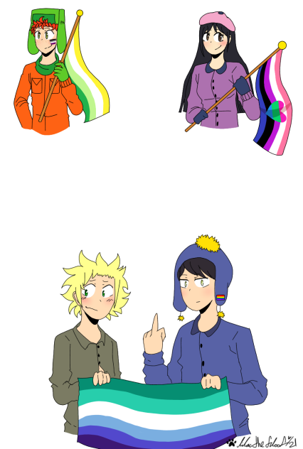 South Park characters and their flags