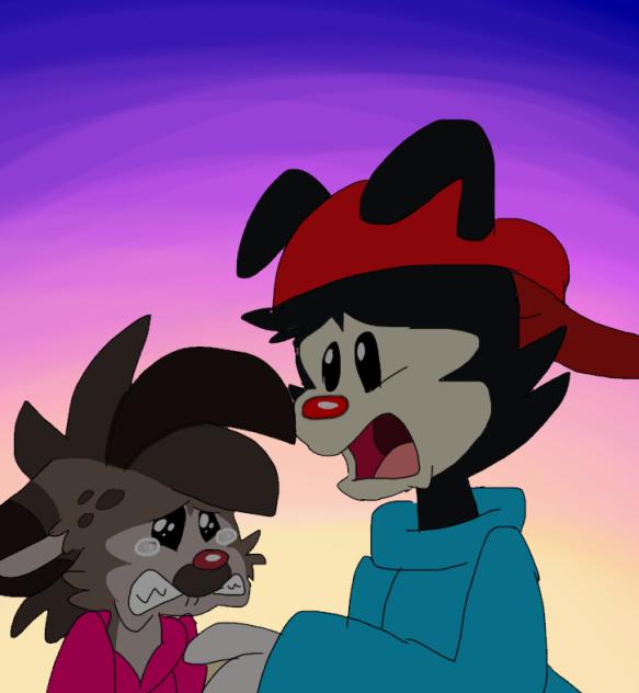 Wakko gently comforts Haylie