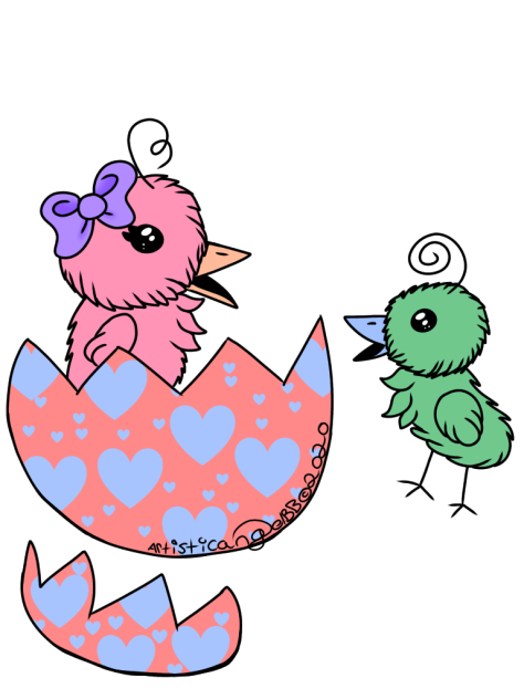 Pink And Green Easter Chicks - Speedpain