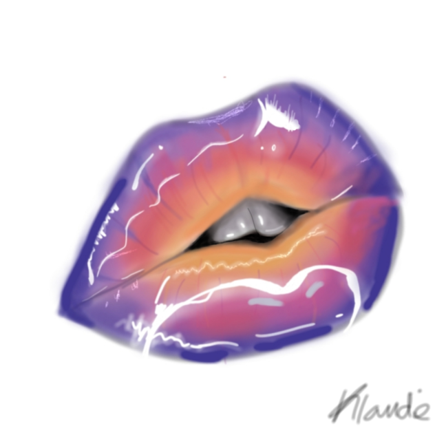 glossy colorful lips