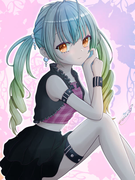 クルクル巻き髪ツインテ