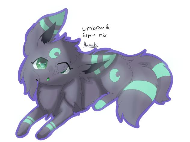 Hanako the Umbreon and Espeon mix