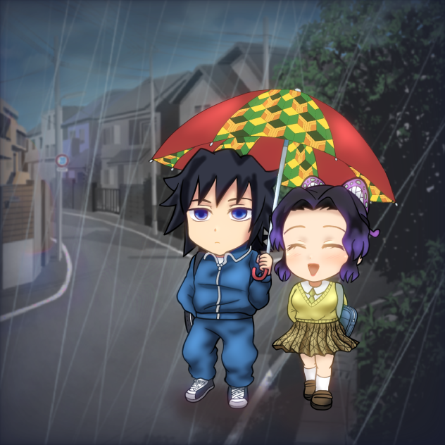 キメツ学園　ぎゆしの相合傘