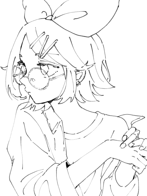 鏡音リン線画