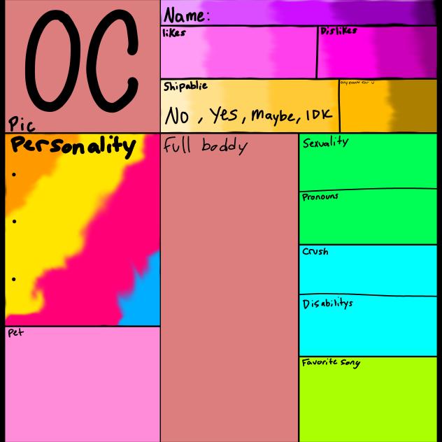 Oc chart thing lmao 😜