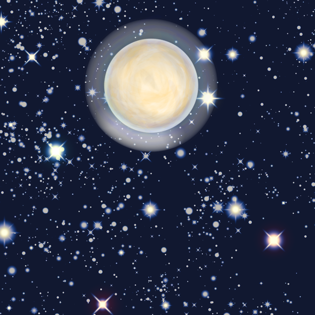 星空と満月